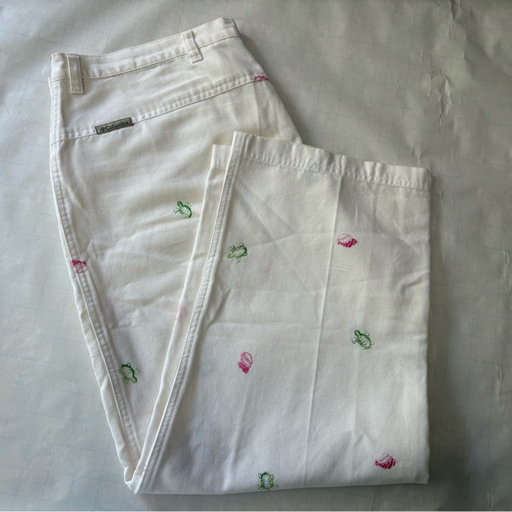 White Pants with Embroidered Accents